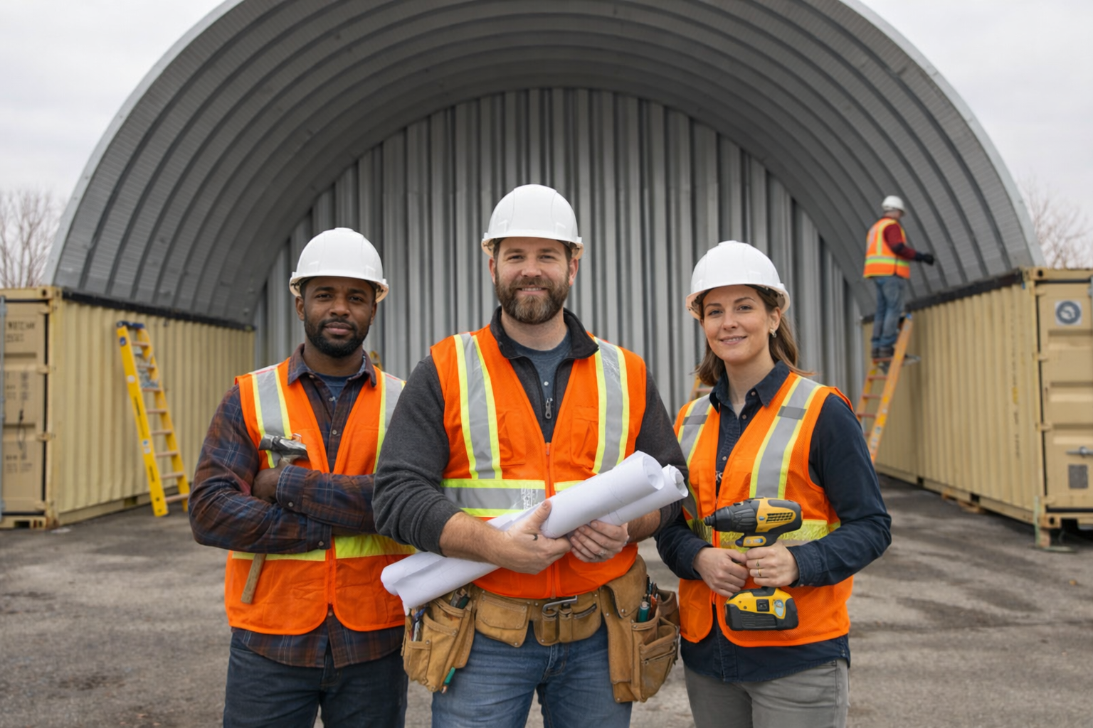 CNC Container Covers installation team on site